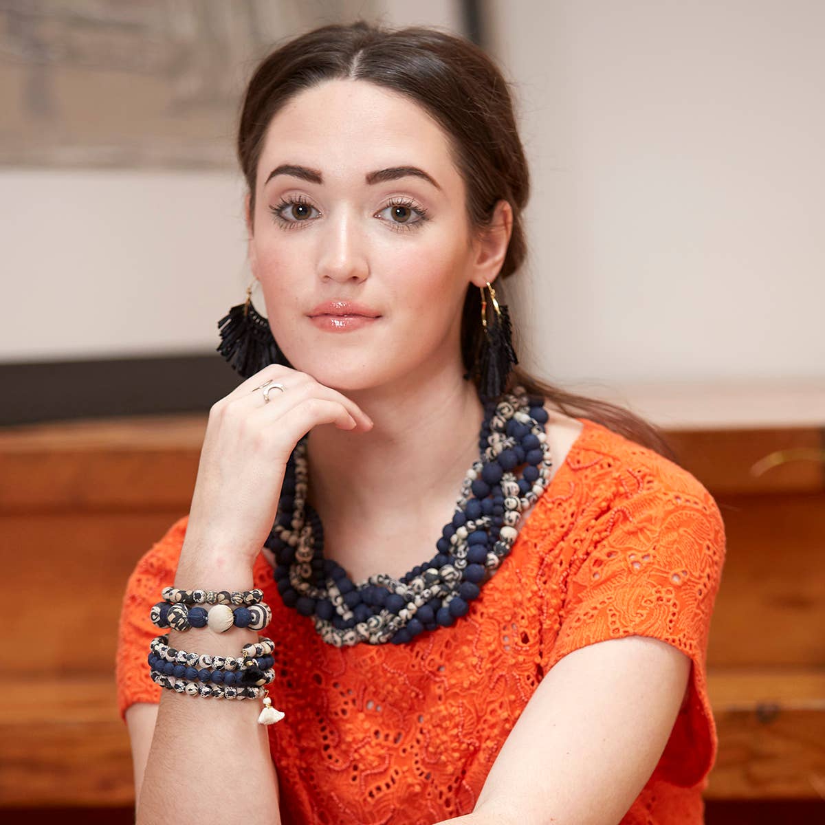 WorldFinds - Kantha Indigo Bauble Bracelet