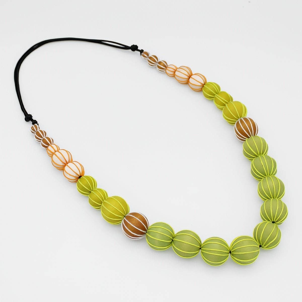 Sylca Designs - Lime Pietra Graduated Wrapped Bead Necklace