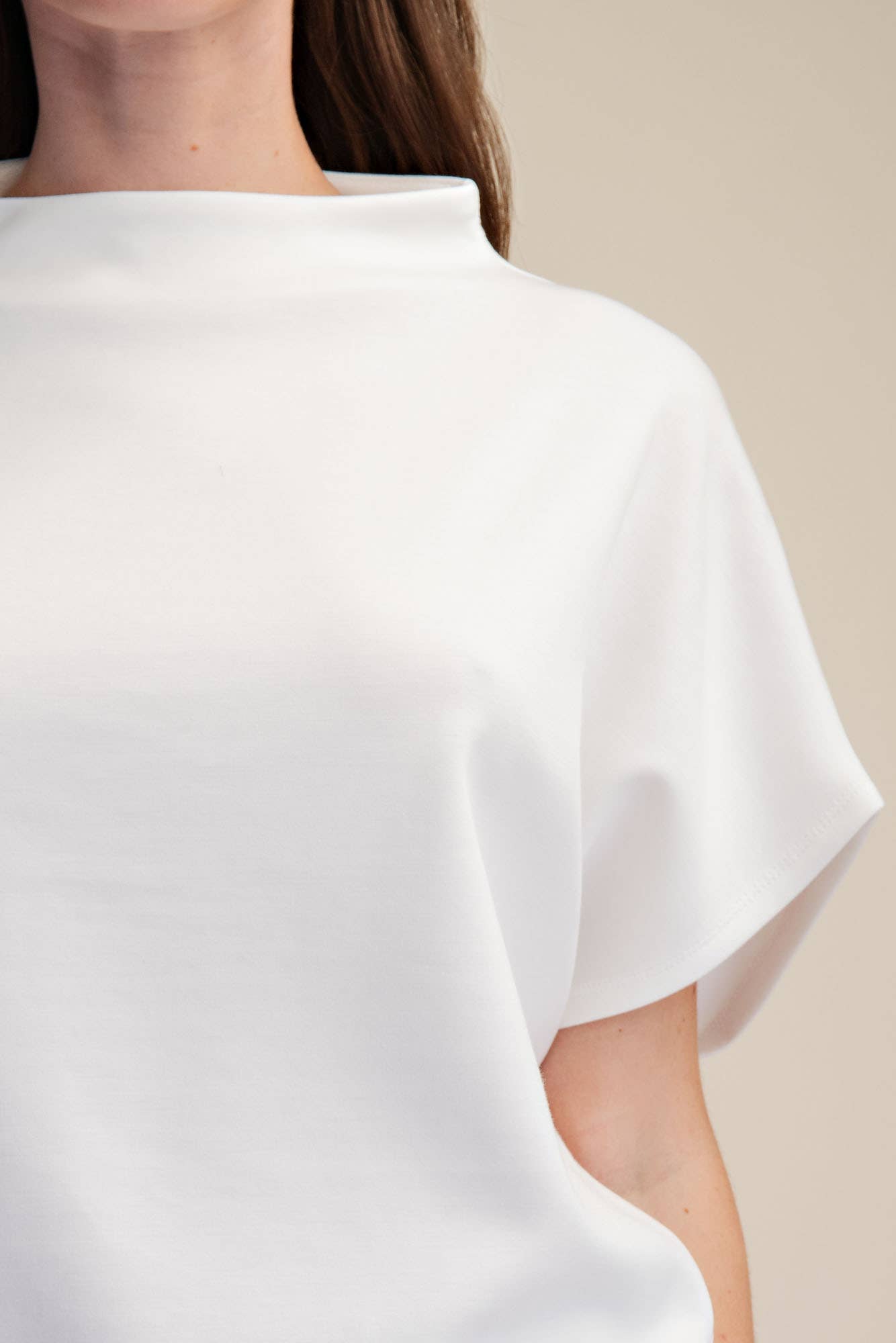Glam - Mock Neck Top/ White