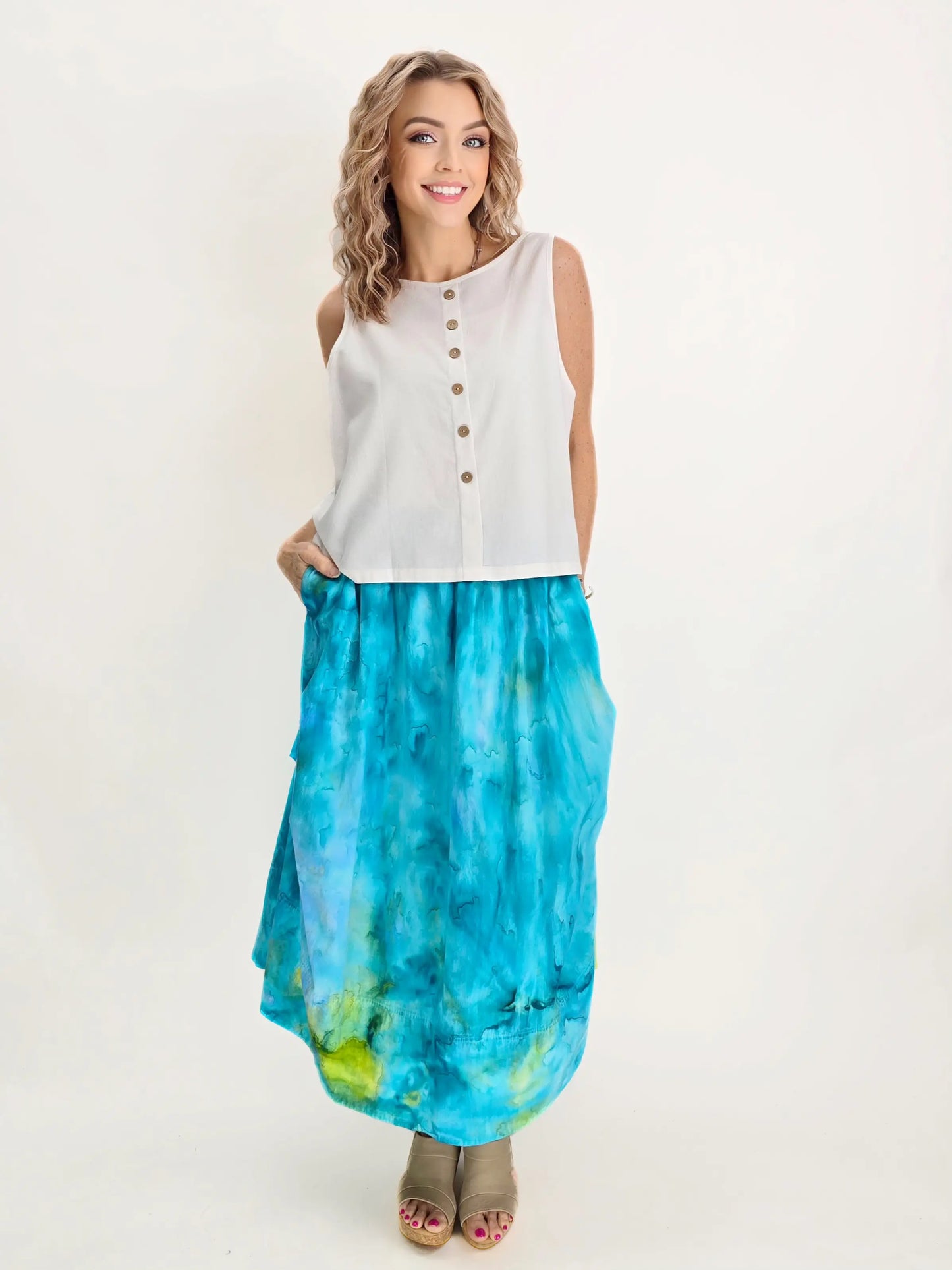 Mia Collection- Button Back Tank Top