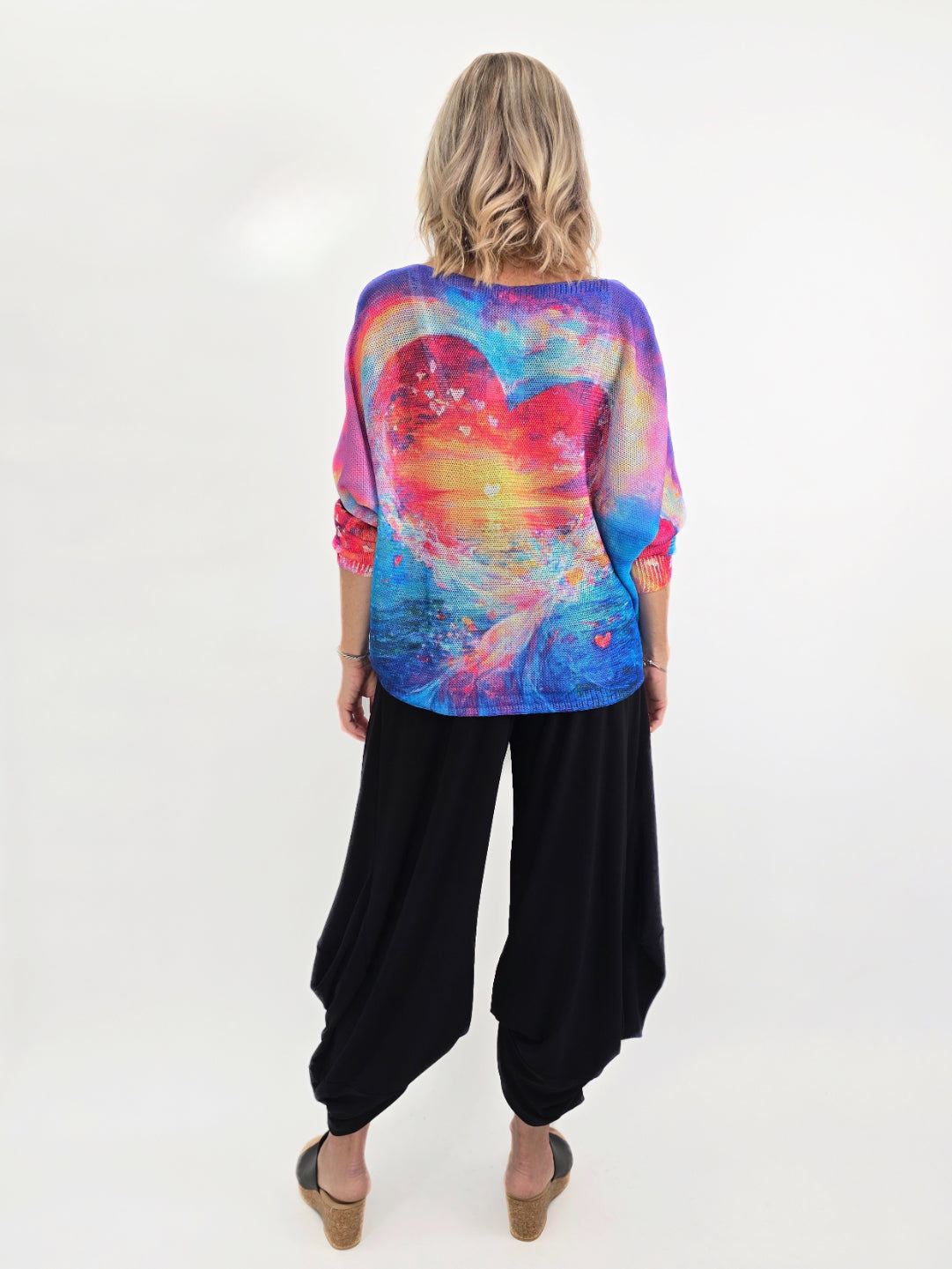 LOOWIE - Blue Knit Printed Sweater