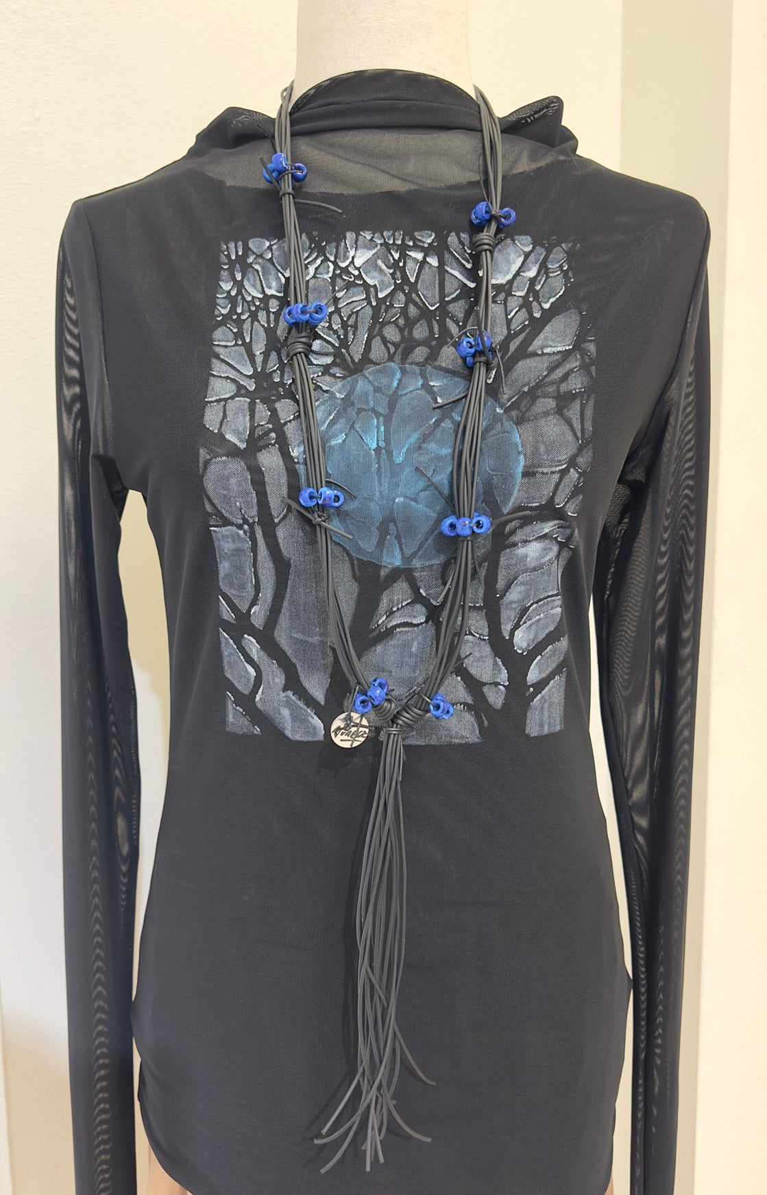 Alvarez Designs- Short Blue Beads Necklace