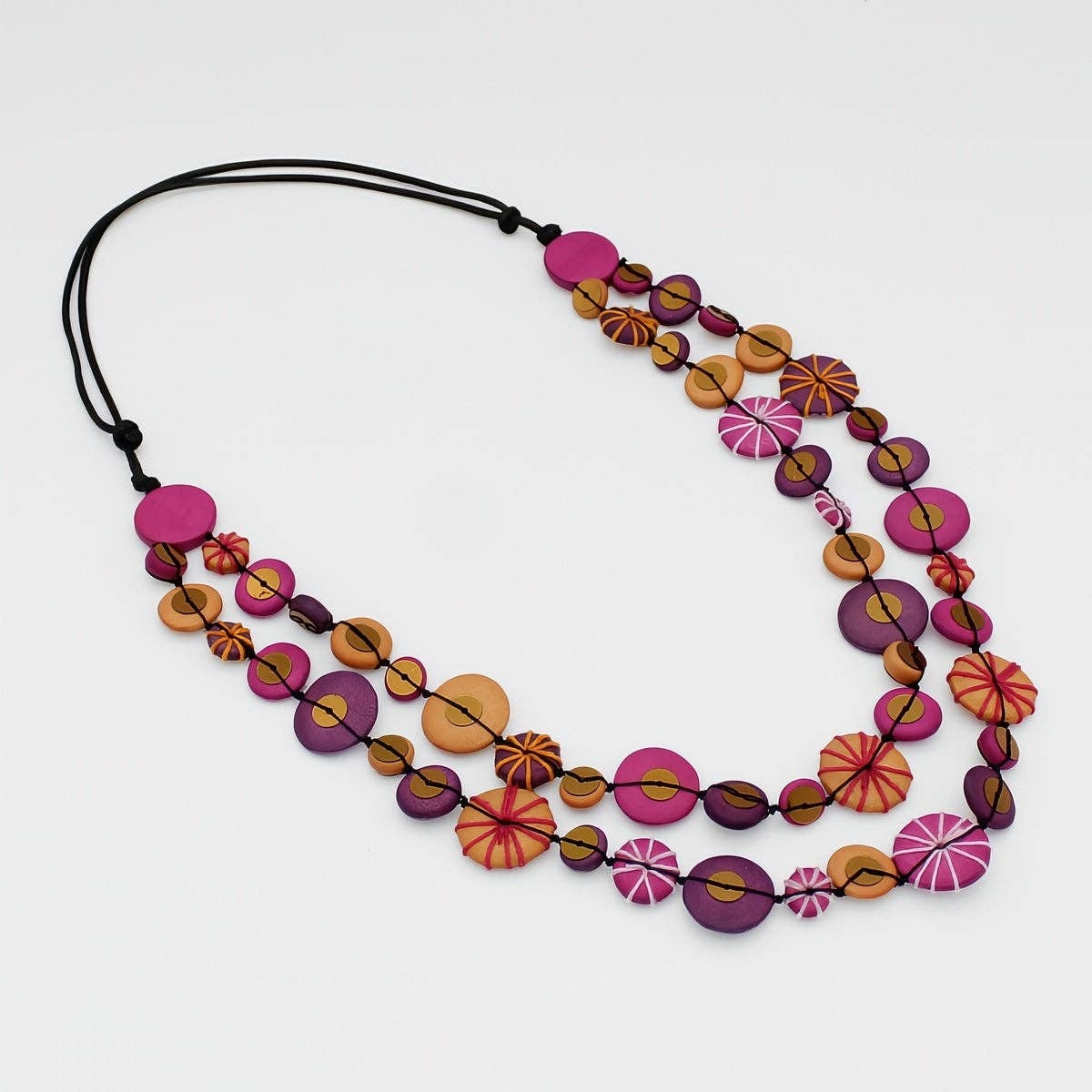 Sylca Designs - Fuchsia and Purple Melody Statement Necklace