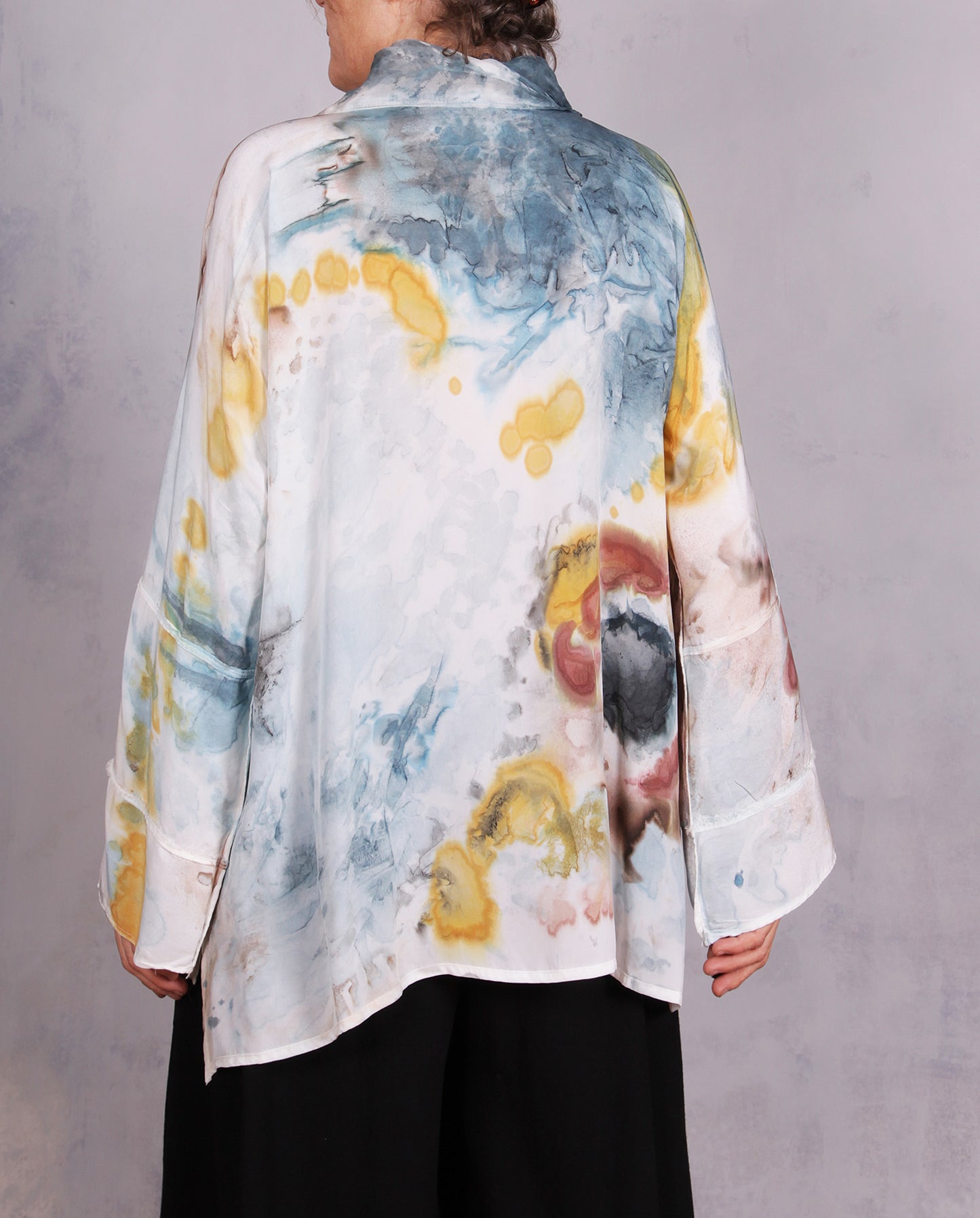 Tatiana Palnitska - Tru5/ Silk Blouse Blue/Yellow