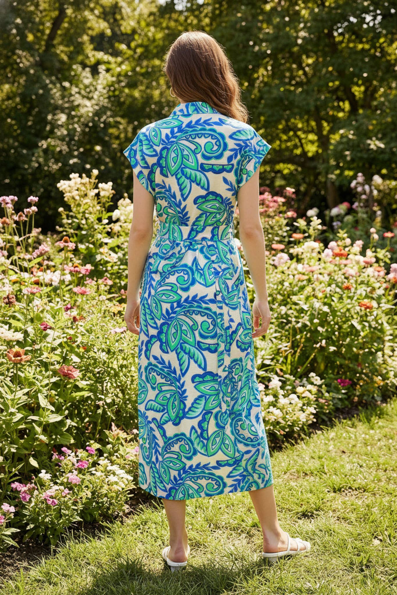 Taelynn - Floral Button-Up Midi Dress