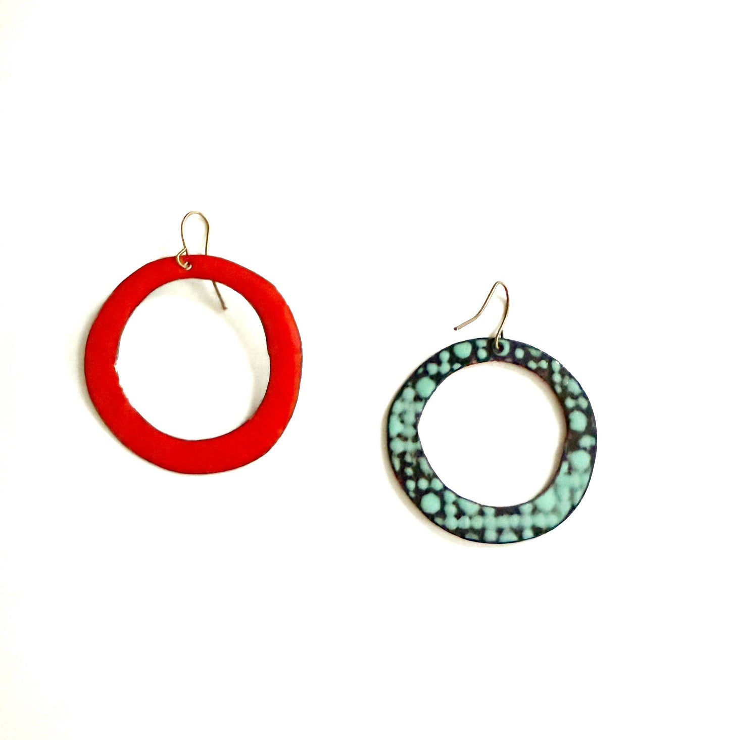 Courtney Fischer Jewelry - Circle Enamel Statement Earrings
