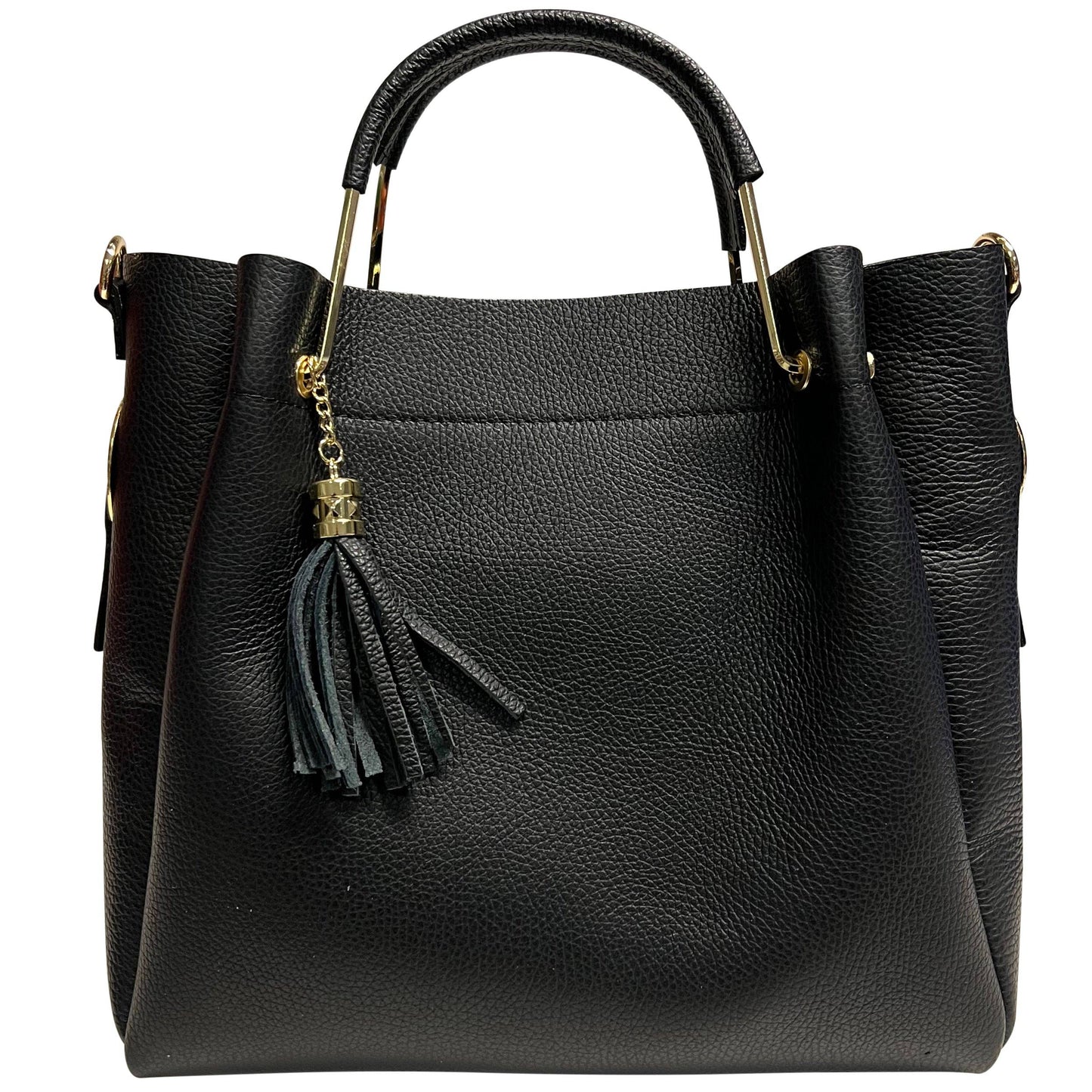 MODARNO - Leather Tote with Removable Clutch/ Sable