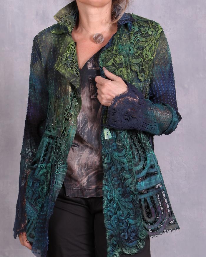Tatiana Palnitska - Tru21/ Detailed Green Openwork Jacket