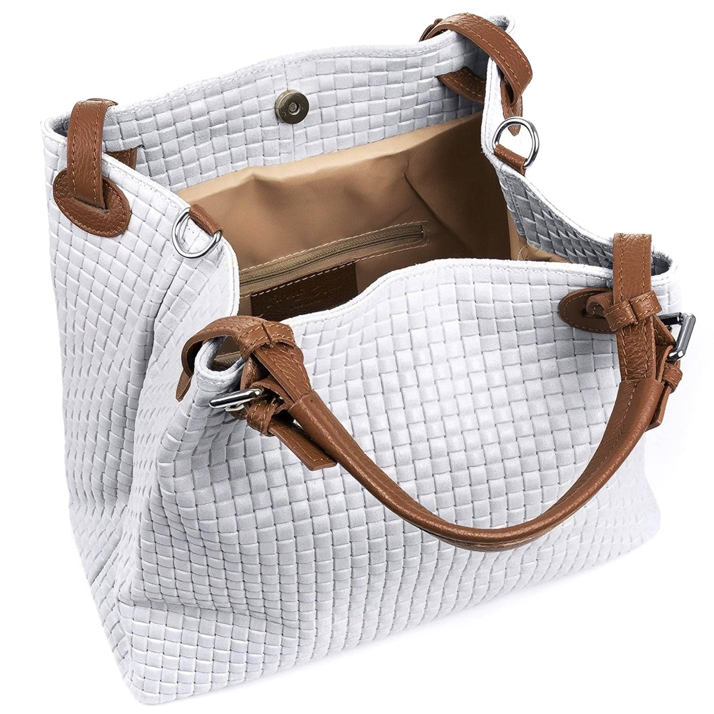 MODARNO - Print Handbag with Shoulder Strap: Green Cyprus