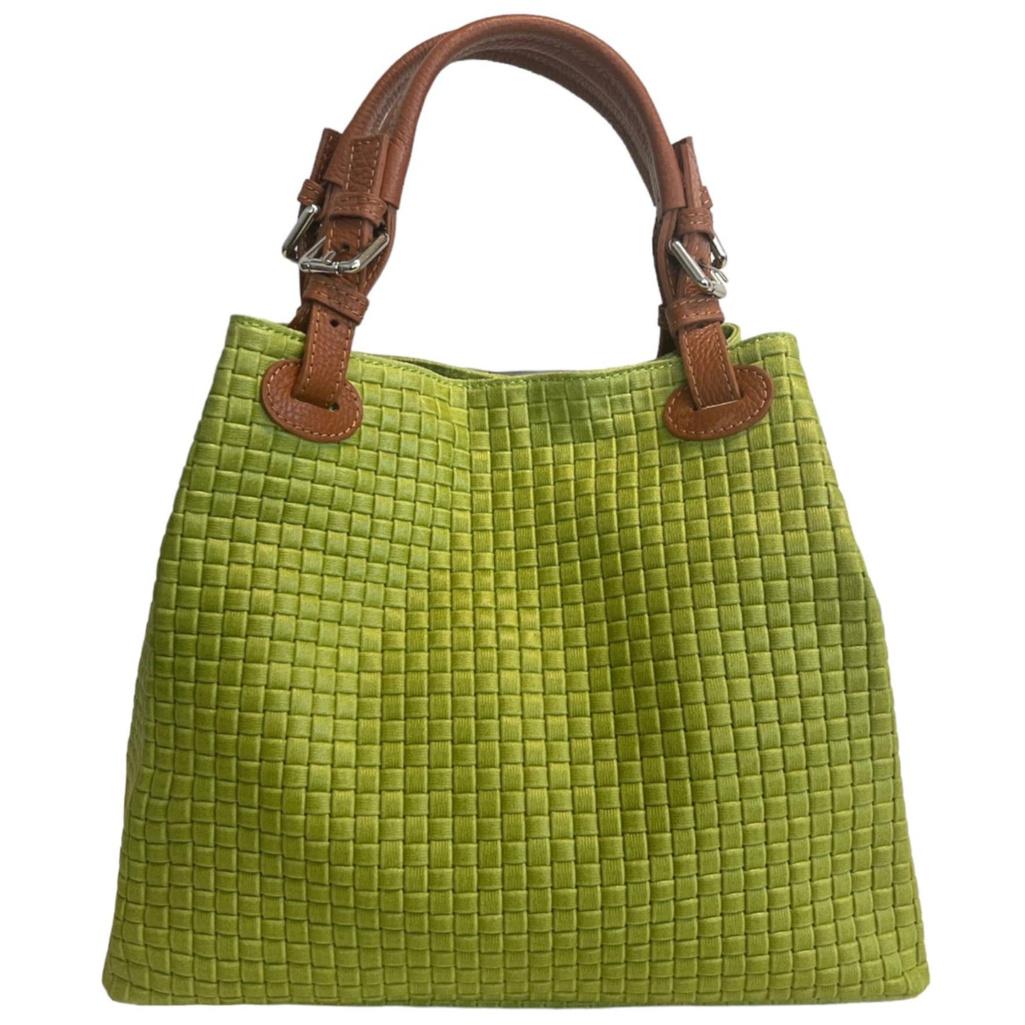 MODARNO - Print Handbag with Shoulder Strap: Green Cyprus