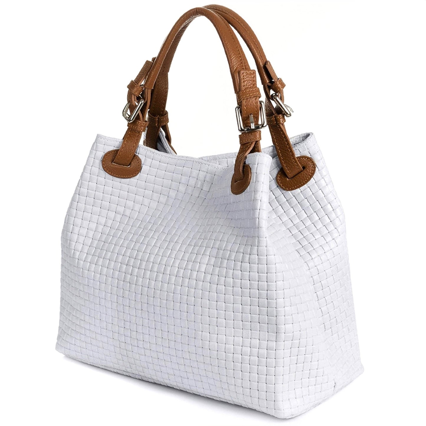 MODARNO - Print Handbag with Shoulder Strap: Orange