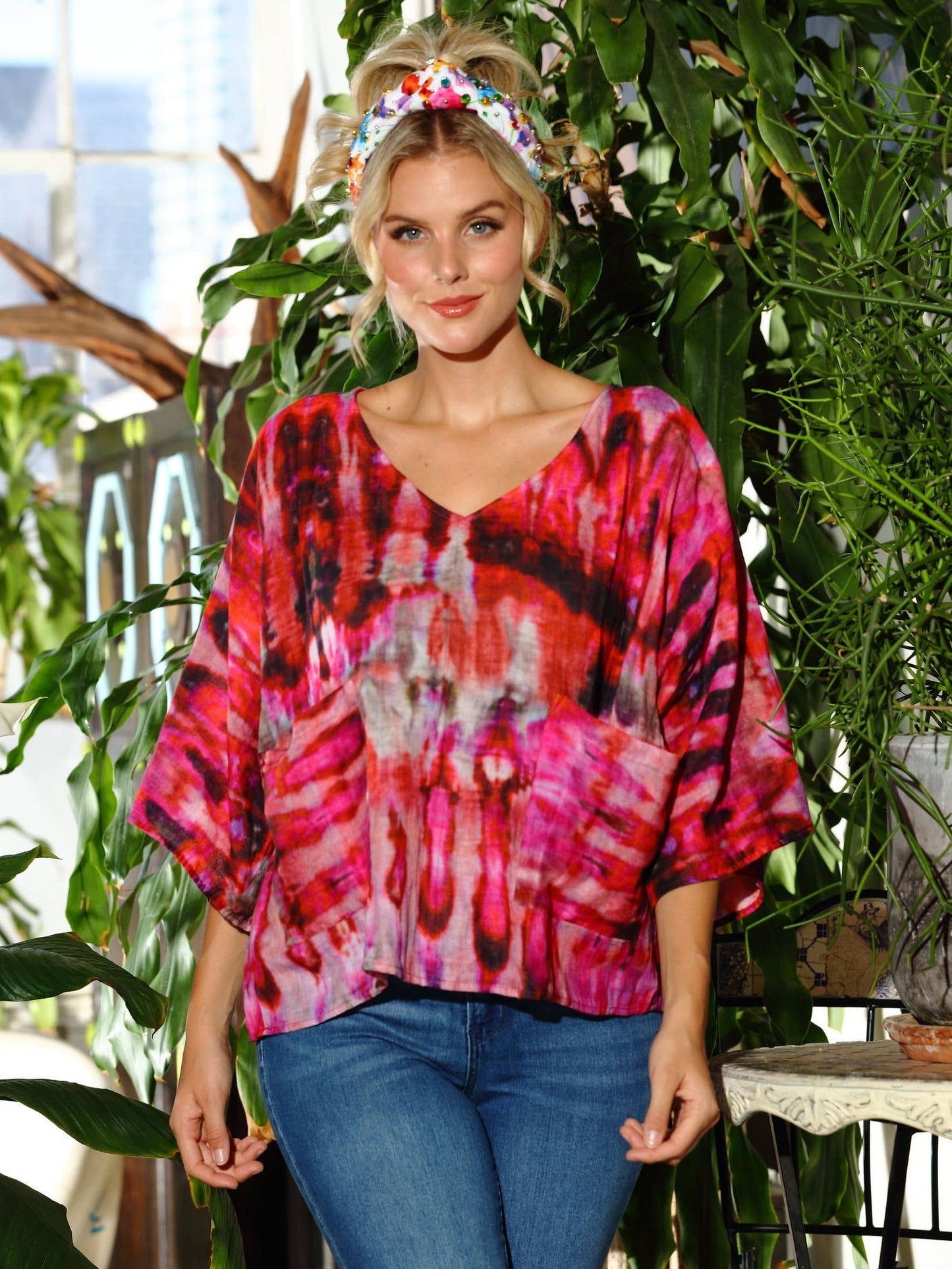 KikiSol - Artisan Tie Dye Gauze Top