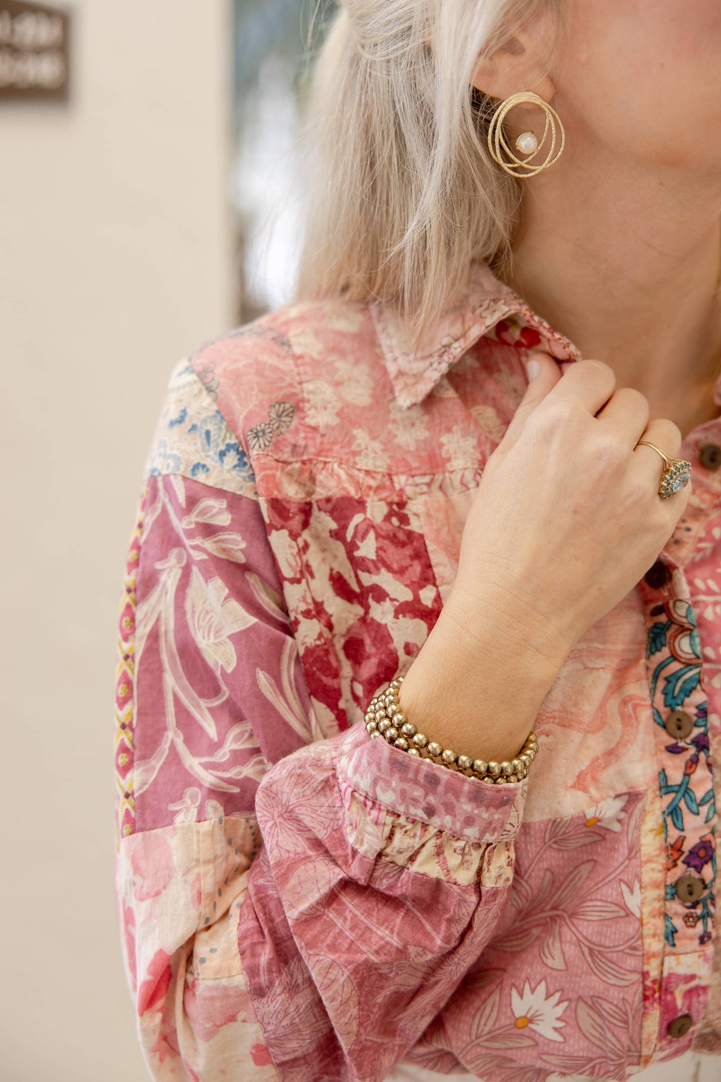Rahab's Rope - Dusty Rose Patchwork Blouse