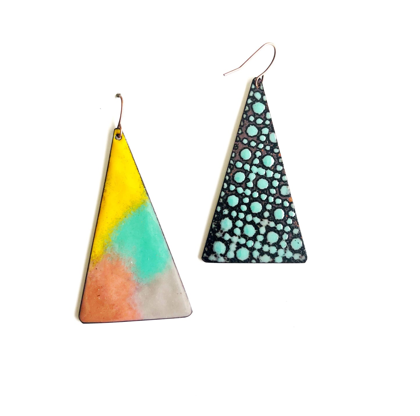 Courtney Fischer Jewelry - Colorful Enamel Triangle Earrings