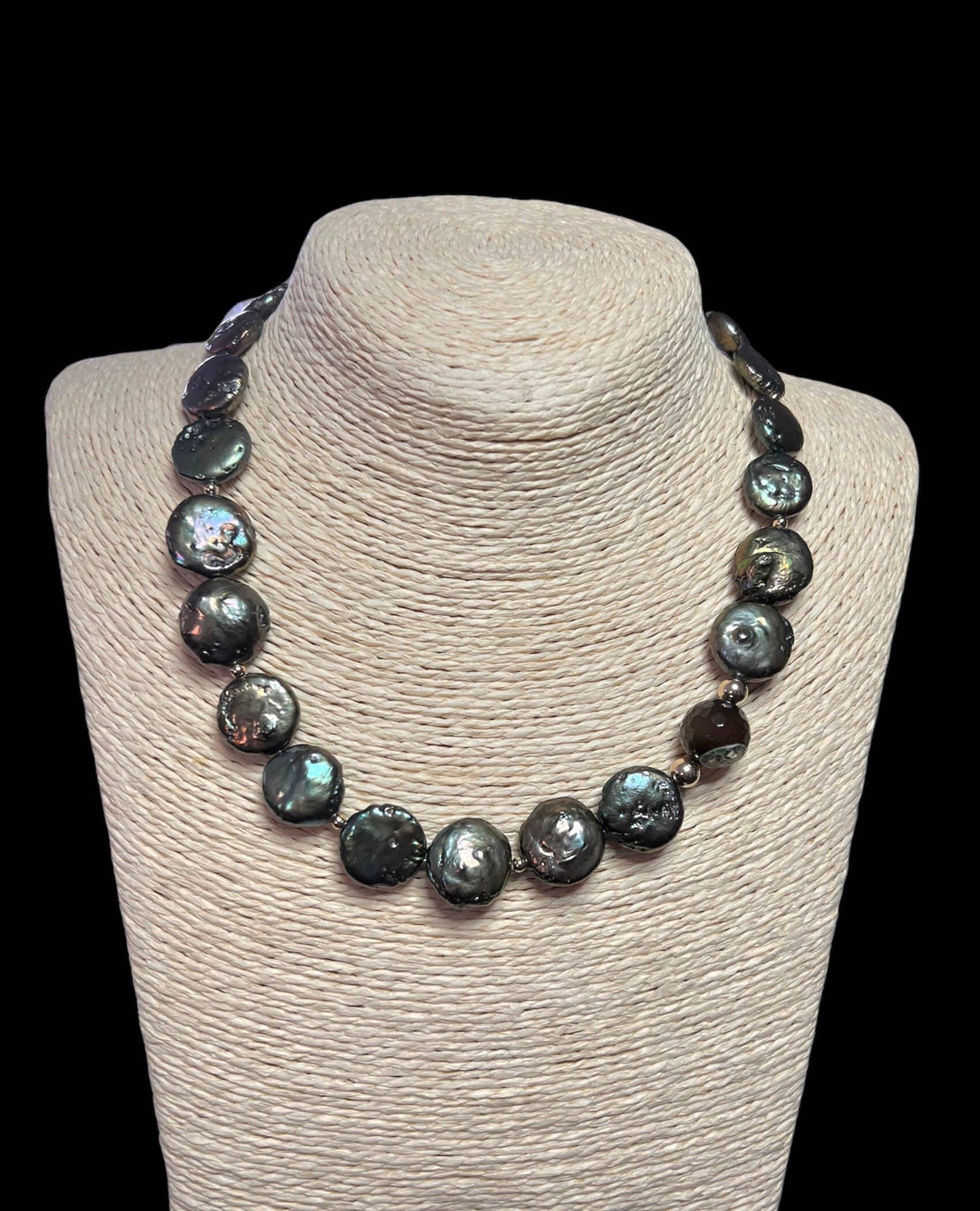 Diana Wingert Jewelry-Green Fresh Water Coin Pearl Necklace