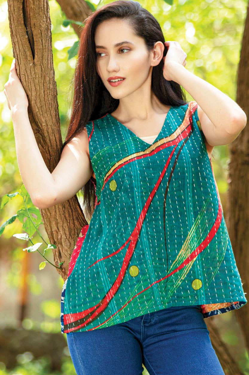 Sevya Handmade - Reversible Kantha Tank Top