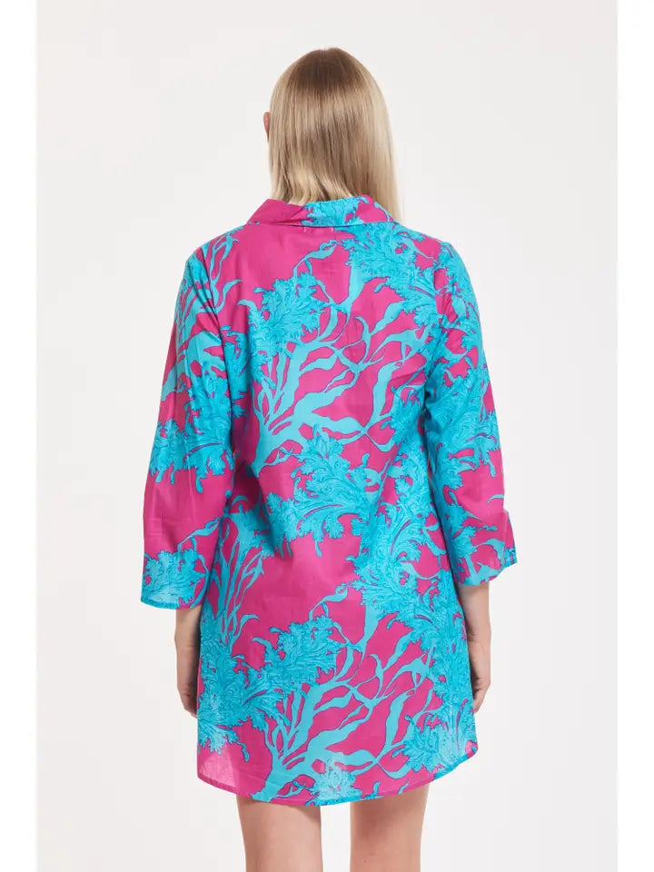 ModaPosa - Gabriella Dress Big Coral Super Pink Blue