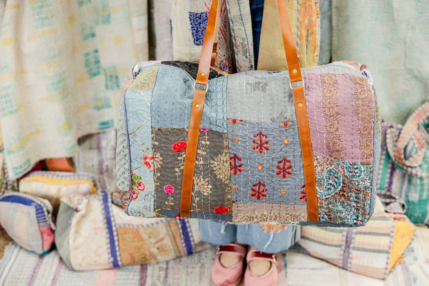 Rahab's Rope - Sky Patchwork Duffle