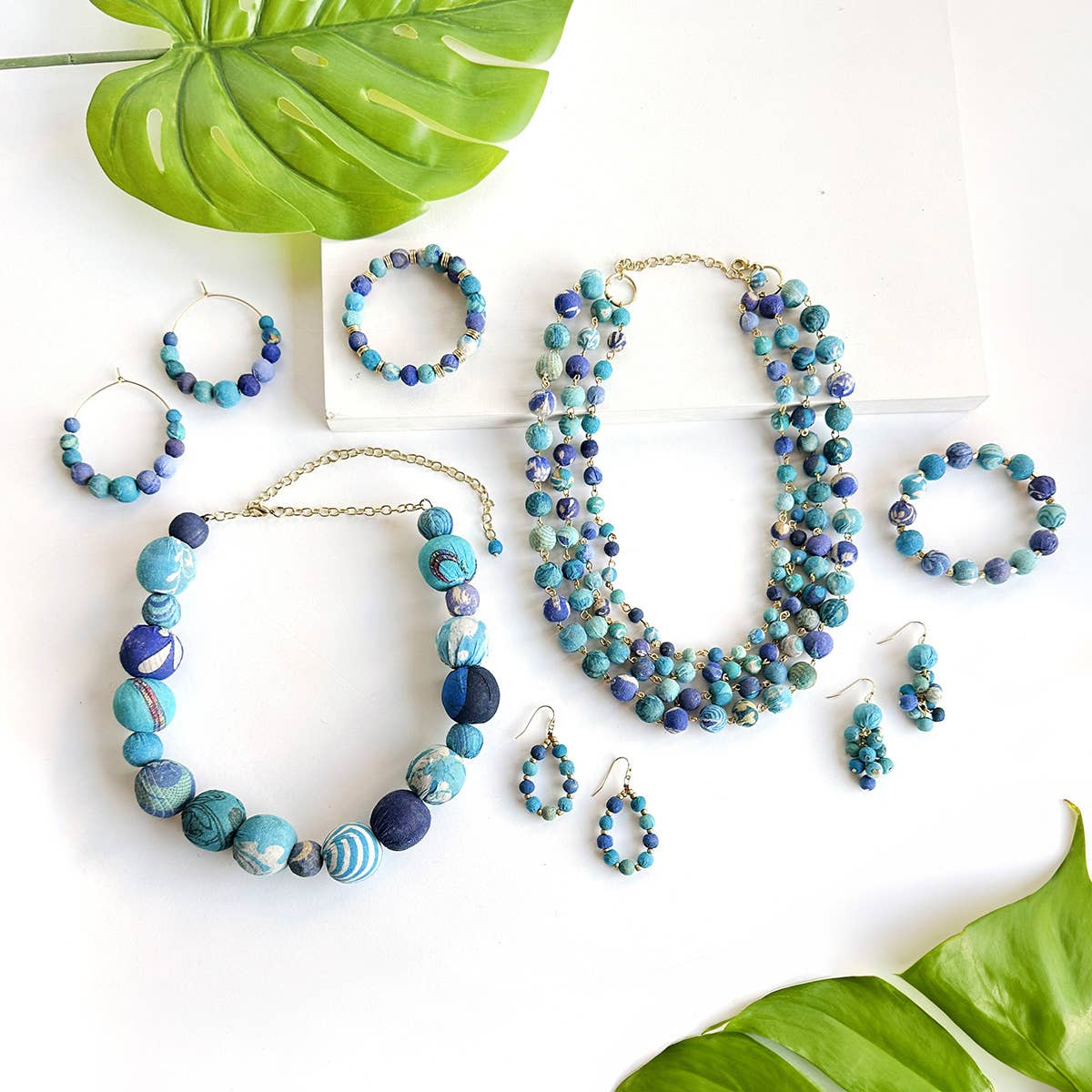 WorldFinds - Kantha Azure Karita Necklace