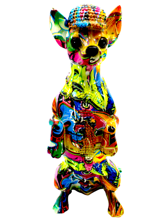 Interior Illusions Plus - Street Art Chihuahua Standing On Legs Sculpture