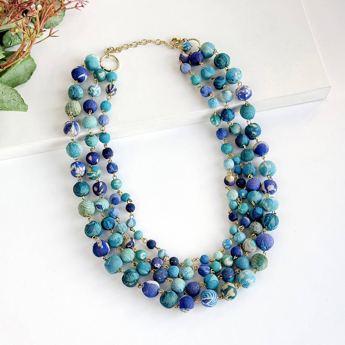 WorldFinds - Kantha Azure Karita Necklace