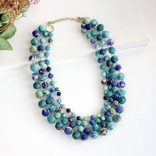 WorldFinds - Kantha Azure Karita Necklace