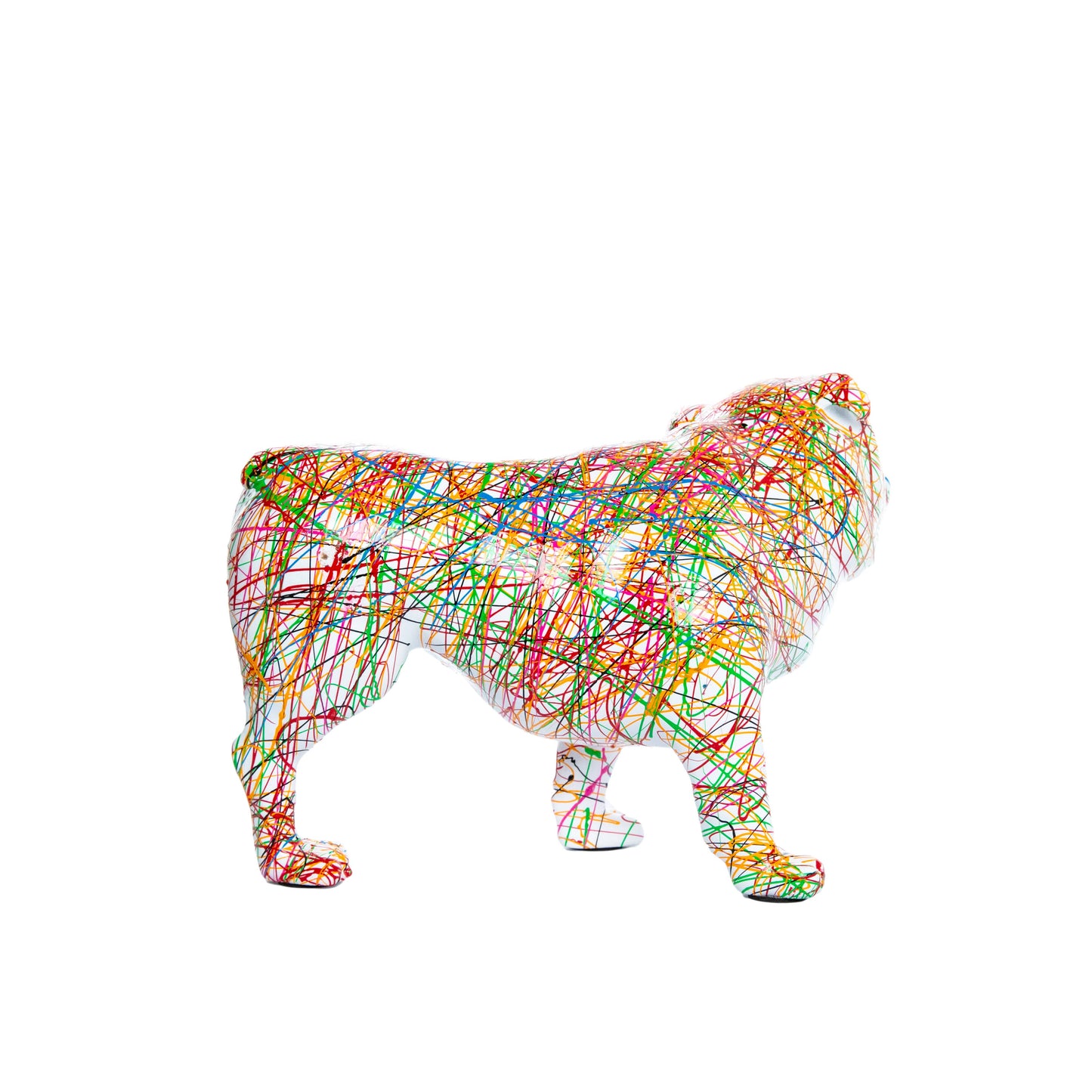 Interior Illusions Plus - Hand Painted Expressionist Bull Dog with Leg Up
