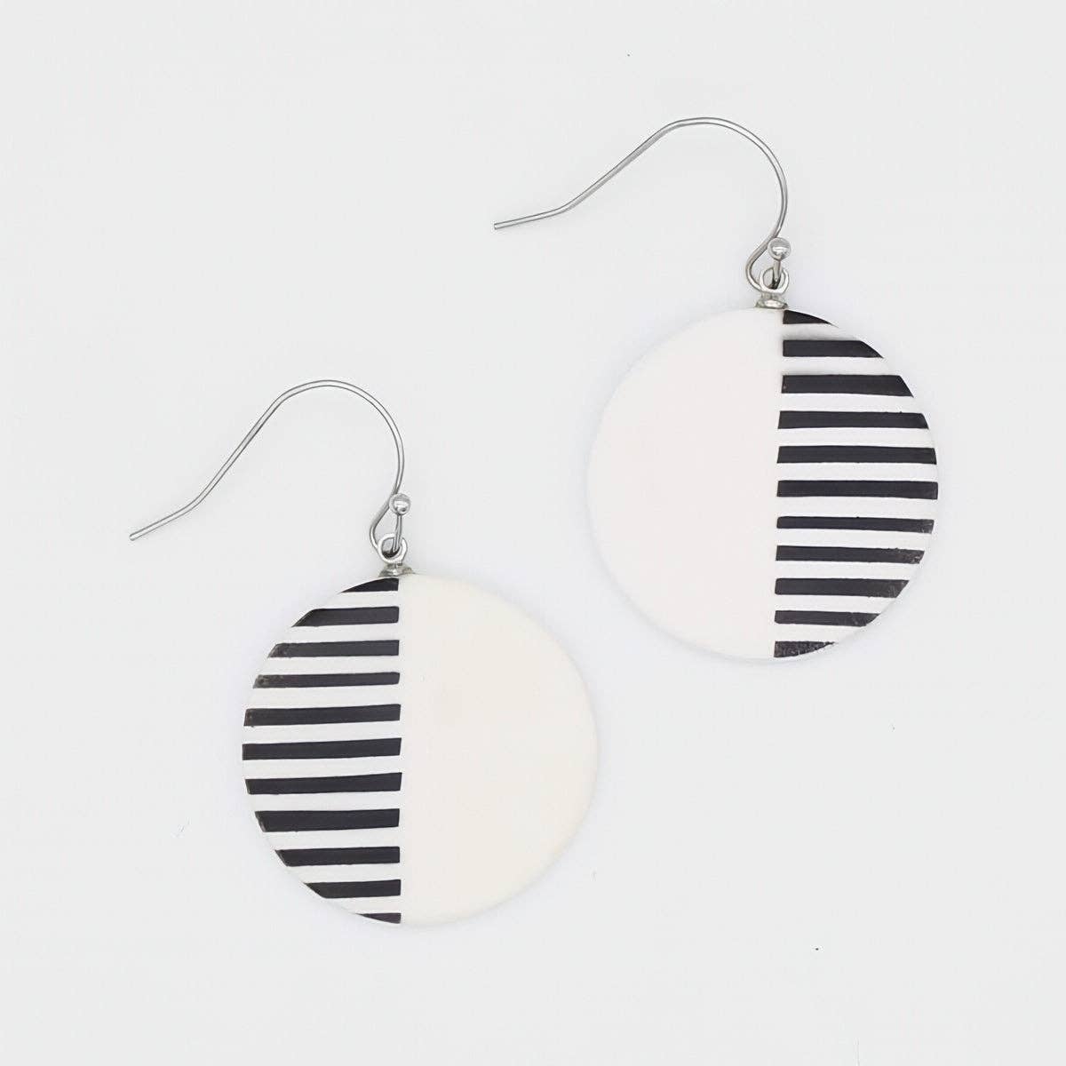 Sylca Designs - White Harlowe Striped Earrings