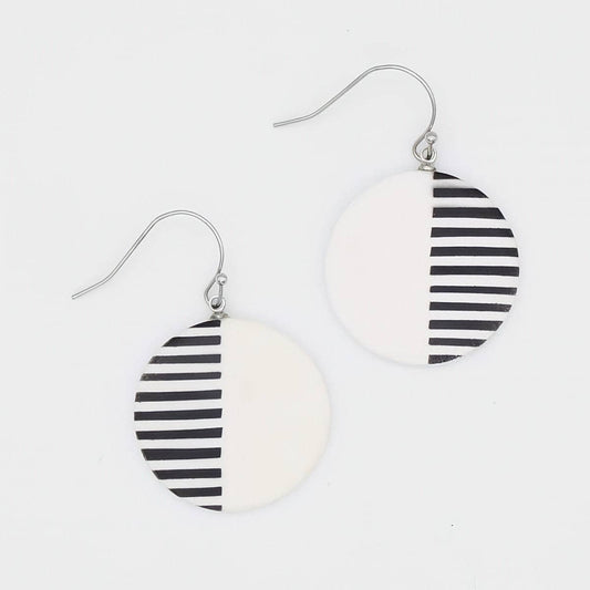 Sylca Designs - White Harlowe Striped Earrings