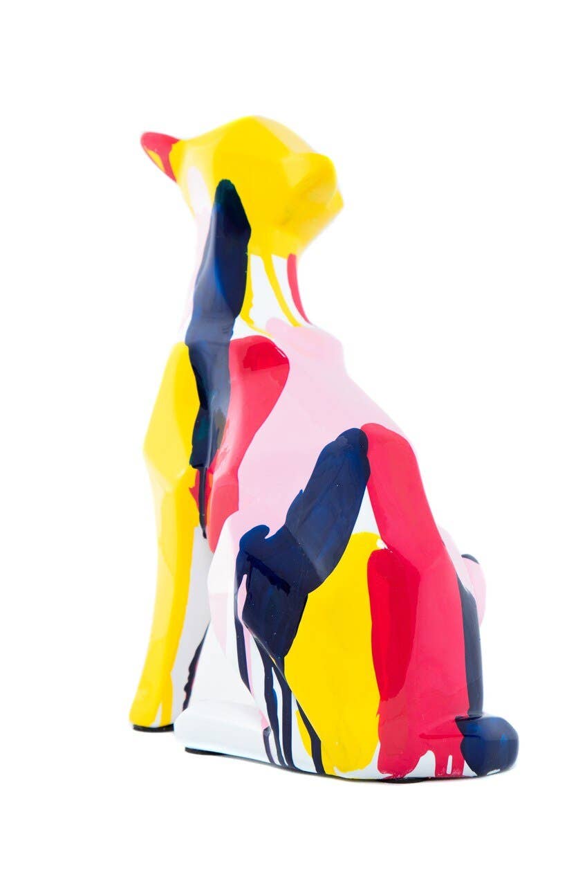 Interior Illusions Plus - Hand Painted  Multi Cat Splatter Sculpture