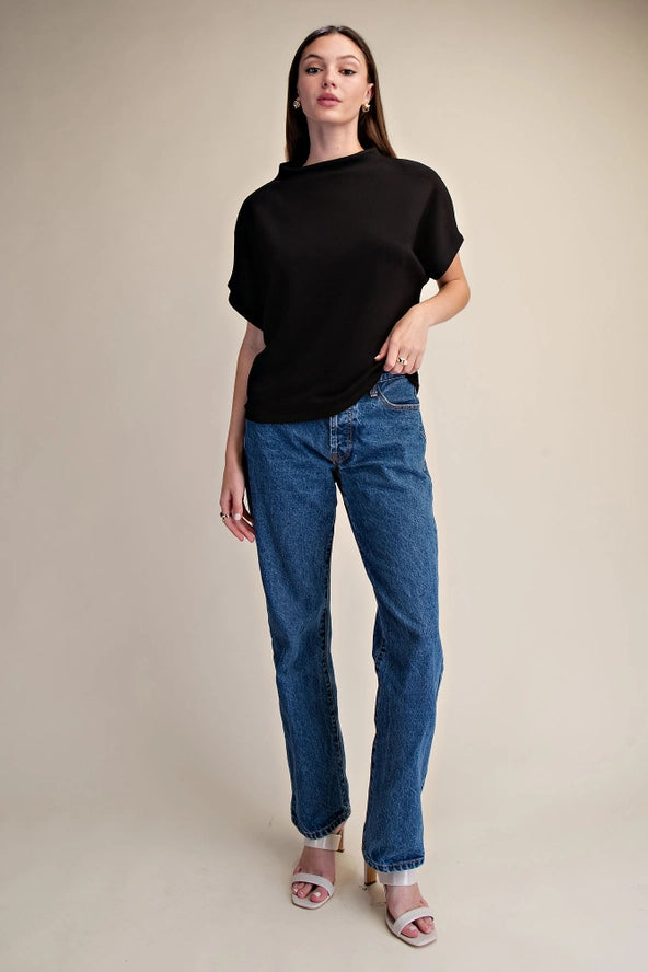 Glam - Mock Neck Top/Black