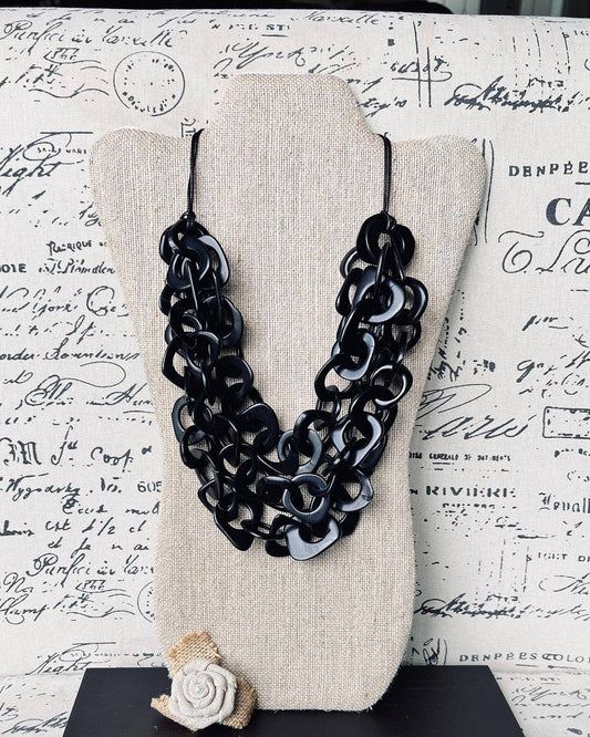 Galapagos Tagua - Black Statement Necklace