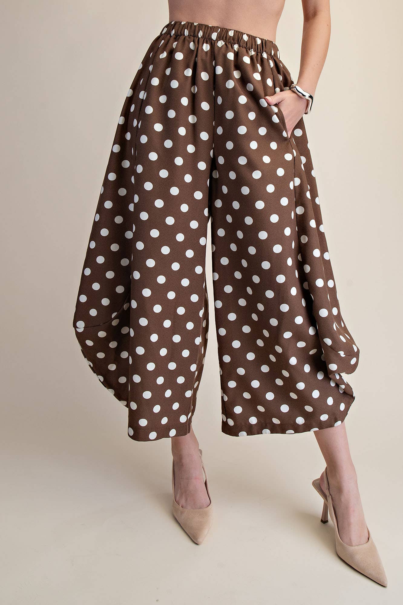 Glam -  Polka Dot Pants/ Brown