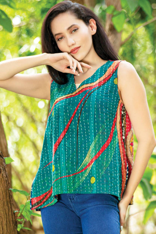 Sevya Handmade - Reversible Kantha Tank Top