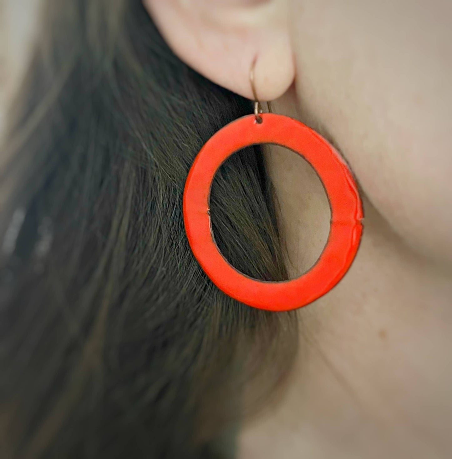 Courtney Fischer Jewelry - Circle Enamel Statement Earrings