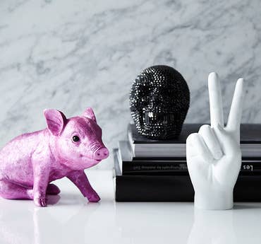 Interior Illusions Plus - Pink Chrome Piggy Bank Standing