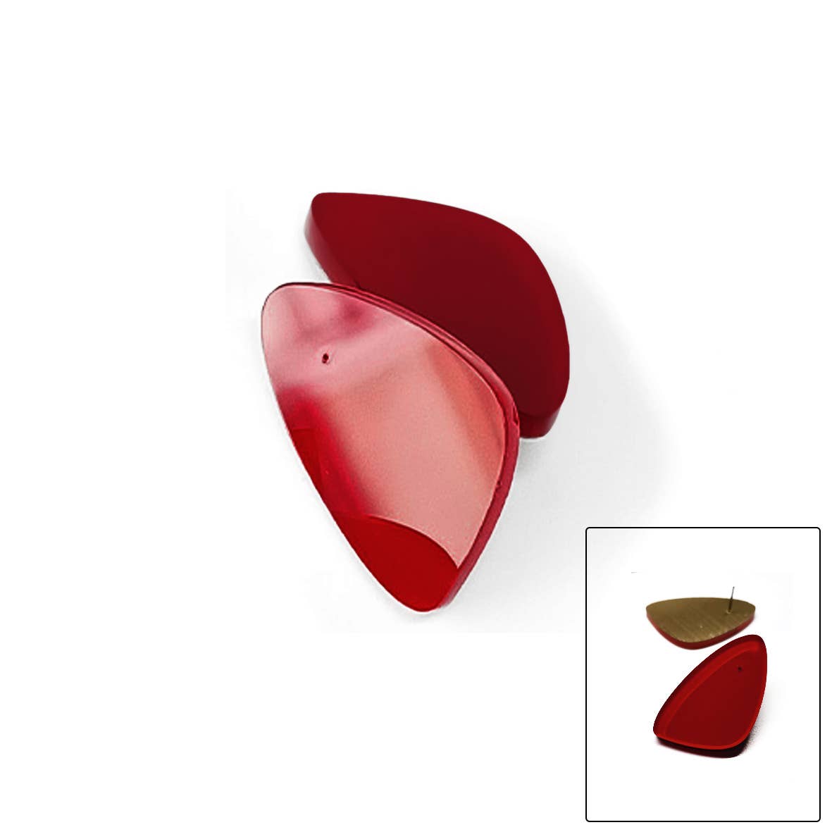 ALEX+SVET - EMILY LG stud earrings LUSH GLOW line: Chilli_Red