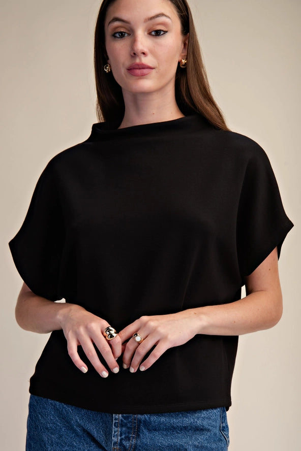 Glam - Mock Neck Top/Black