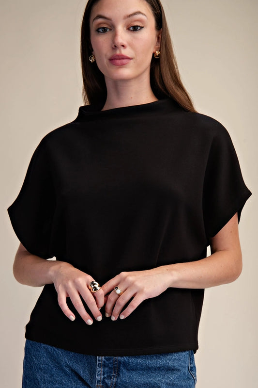 Glam - Mock Neck Top/Black