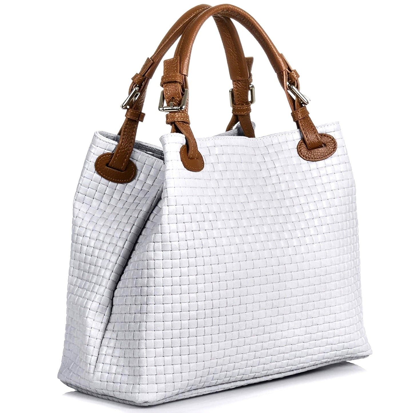 MODARNO - Print Handbag with Shoulder Strap: Orange