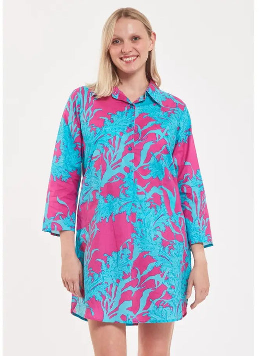 ModaPosa - Gabriella Dress Big Coral Super Pink Blue