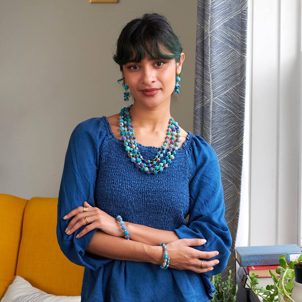 WorldFinds - Kantha Azure Karita Necklace