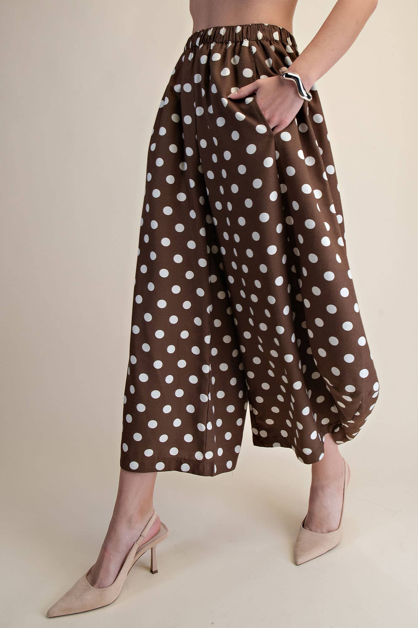 Glam -  Polka Dot Pants/ Brown