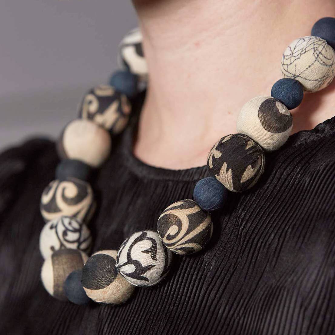 WorldFinds - Kantha Indigo Bauble Necklace
