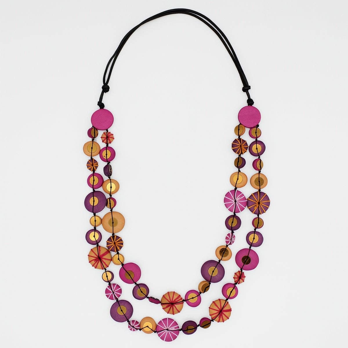 Sylca Designs - Fuchsia and Purple Melody Statement Necklace