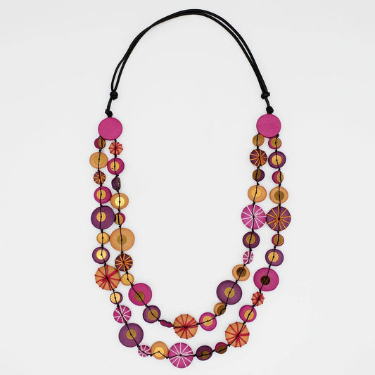 Sylca Designs - Fuchsia and Purple Melody Statement Necklace