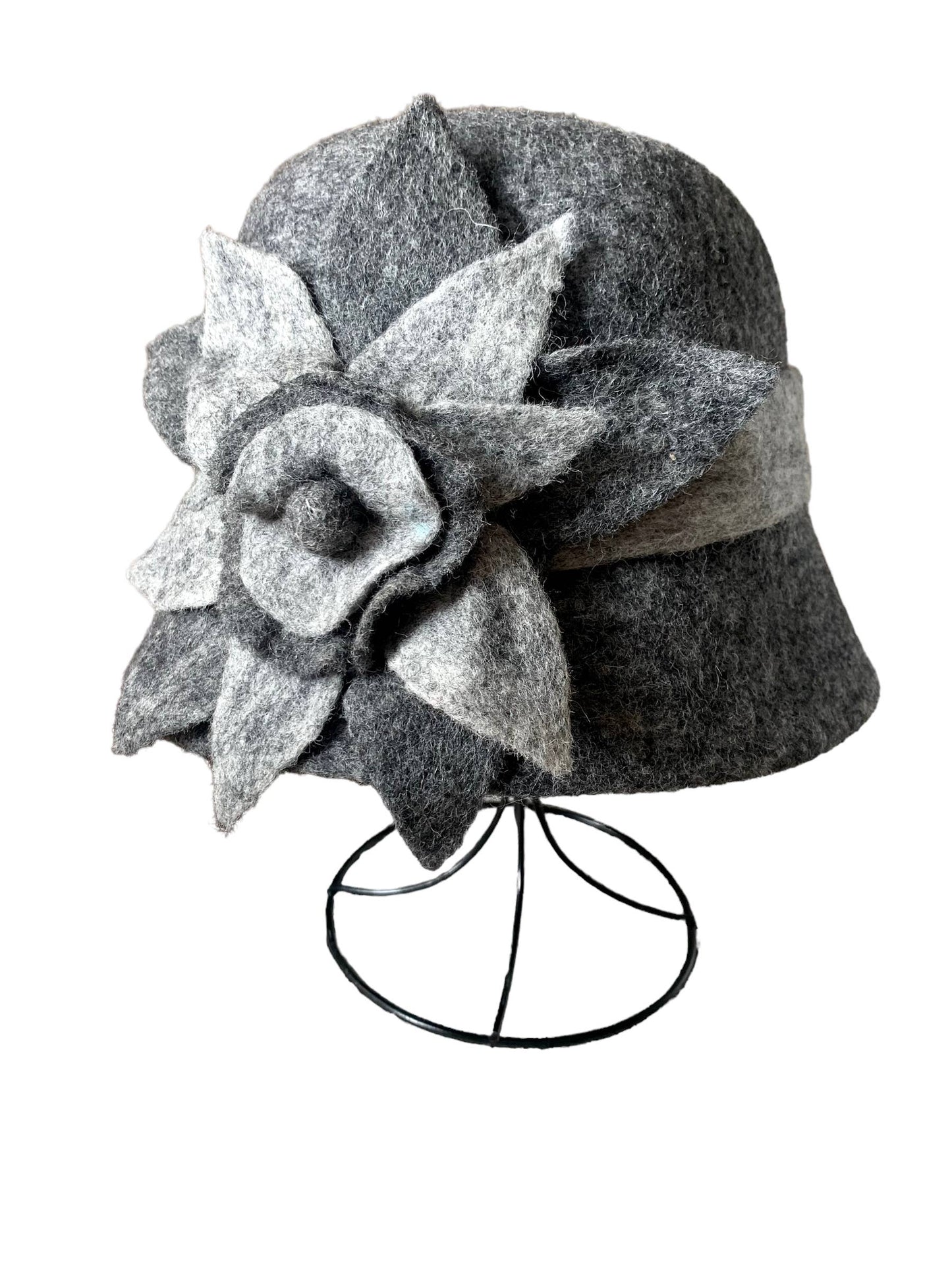 Pomegranate Moon - Gray Hat with Gray Belt and Flower
