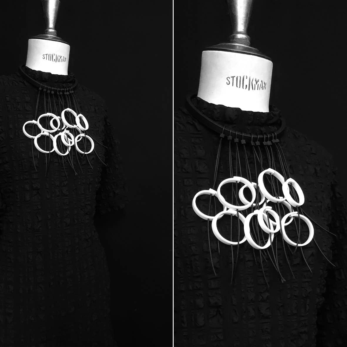 ALEX+SVET - PAOLA BW rubber necklace BLACK&WHITE line