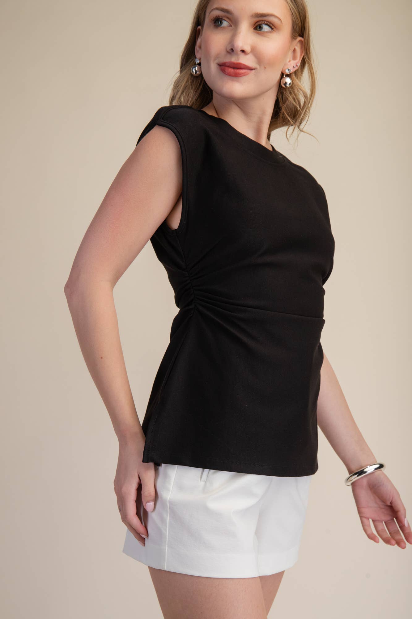 Glam - Side Gathered Fitted Top
