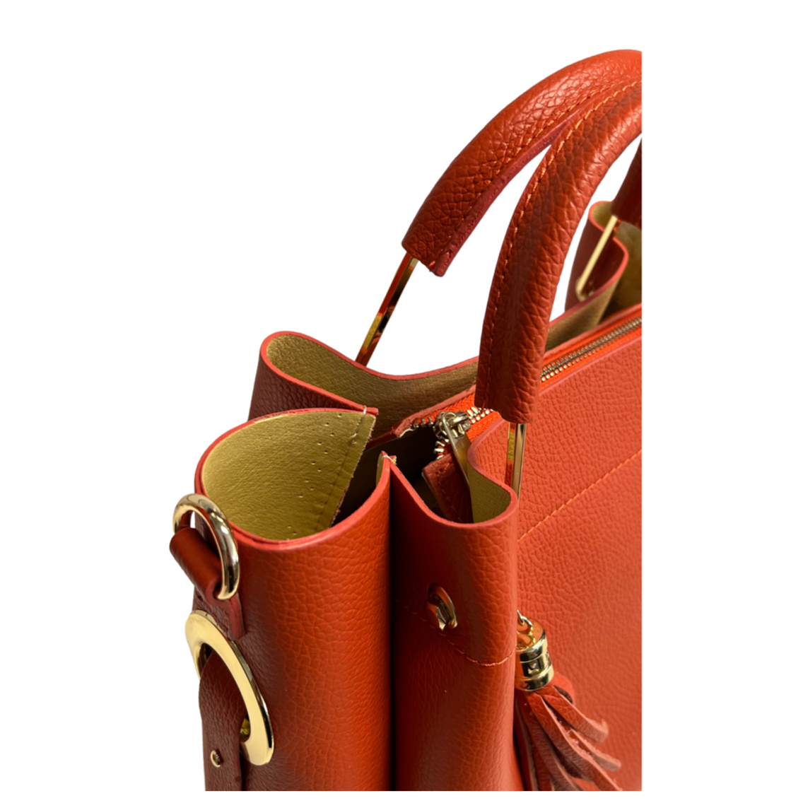 MODARNO - Leather Tote with Removable Clutch/ Sable